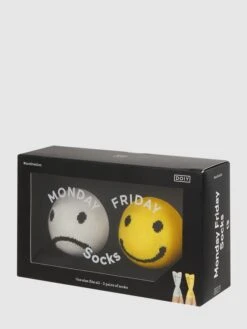 Doiy Socken Mit Stretch-Anteil Im 2er-Pack Modell "Monday-Friday" - Gelb