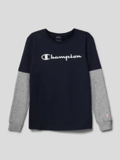 CHAMPION Longsleeve Mit Logo-Print - Marineblau -Guesi Bekleidung Geschaft 9hajel2d699jih1p6984gca3aoq34ghha8rkolal9cs48dph699l4ga2a56kmdag9h8k4iam6p13ahq7aco66dpjcgp36d1jcgpj6dpk6dhjio9ickpm2ohjc4rjic1ocpi66do