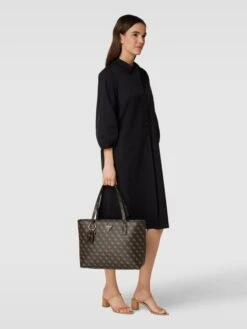 Guess Tote Bag Mit Allover-Logo Modell 'ELEMENTS' - Dunkelbraun