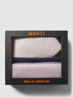 Monti Krawatte Mit Einstecktuch Im Set - Altrosa