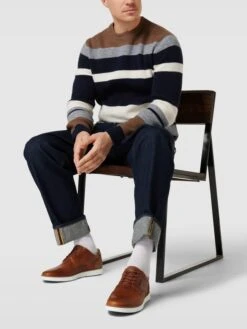 BULLBOXER Schnürschuhe Mit Strukturmuster - Cognac