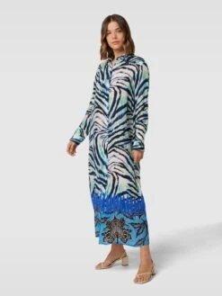 Yippie Hippie Blusenkleid Mit Allover-Muster - Blau