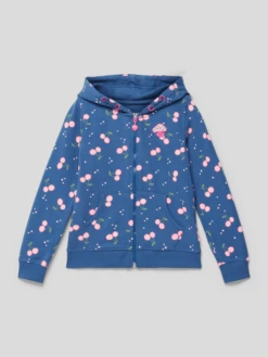 Staccato Sweatjacke Mit Allover-Muster - Blau