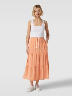 Marc Cain Maxirock Im Stufen-Look - Apricot