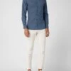 OLYMP No. Six Super Slim Business-Hemd Mit Allover-Muster - Marineblau