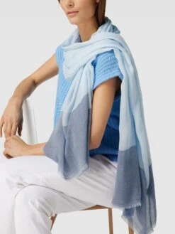 Esprit Schal Mit Label-Detail Modell 'BREEZYSTO' - Hellblau