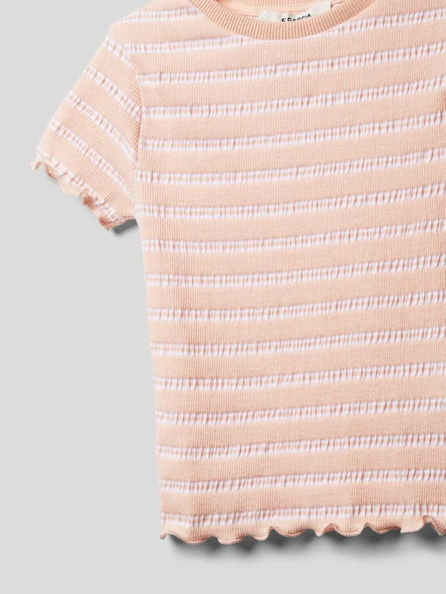 Garcia T-Shirt Mit Streifenmuster Modell 'MARGIN' - Apricot 4 Garcia T-Shirt Mit Streifenmuster Modell 'MARGIN' - Apricot – Bild 2