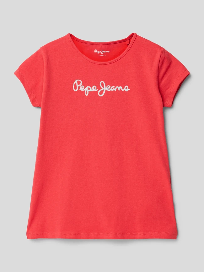 Pepe Jeans T-Shirt Mit Label-Detail Modell 'HANA' - Rot 3 Pepe Jeans T-Shirt Mit Label-Detail Modell 'HANA' - Rot