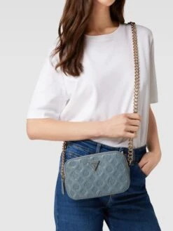 Guess Umhängetasche Mit Strukturmuster Modell 'NOELLE' - Rauchblau