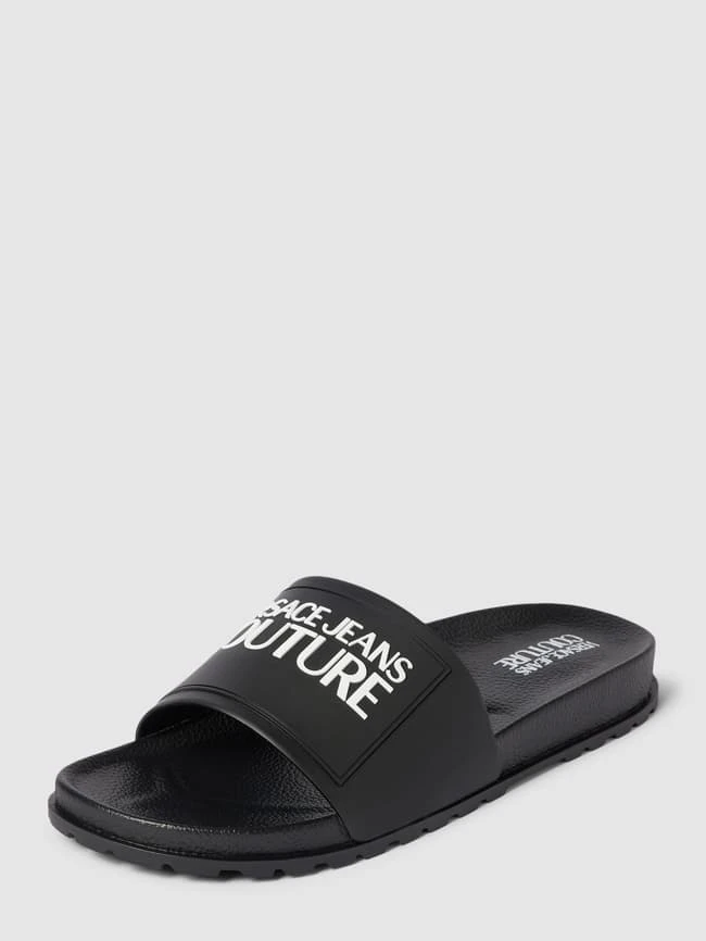 Versace Jeans Couture Slides Mit Label-Detail Modell 'FONDO' - Schwarz 3 Versace Jeans Couture Slides Mit Label-Detail Modell 'FONDO' - Schwarz