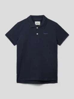Pepe Jeans Poloshirt Mit Label-Print Modell 'THOR' - Marineblau