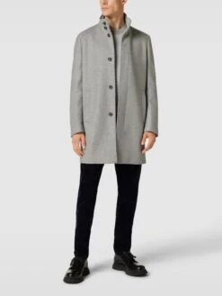 Cinque Mantel Mit Verdeckter Knopfleiste Modell 'Show' - Silber