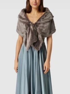 Christian Berg Cocktail Cocktailjacke Mit Kunstfell - Mittelgrau