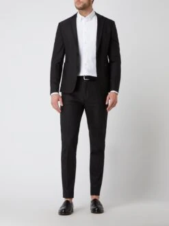 MOS MOSH Slim Fit 2-Knopf-Sakko Mit Stretch-Anteil Modell 'Blair' - Schwarz