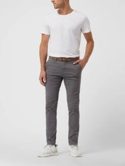 Tom Tailor Denim Slim Fit Chino Mit Gürtel - Mittelgrau
