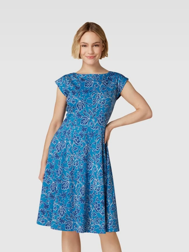 Weekend Max Mara Knielanges Kleid Aus Baumwolle Mit Floralem Print - Blau 6 Weekend Max Mara Knielanges Kleid Aus Baumwolle Mit Floralem Print - Blau – Bild 4