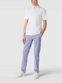 Drykorn Poloshirt Mit Stehkragen Modell 'Louis' - Weiß