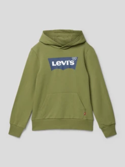Levi’s® Kids Hoodie Mit Label-Print - Olivgrün