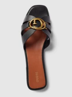Guess Pantoletten Aus Leder Mit Label-Detail Modell 'SYMO' - Schwarz -Guesi Bekleidung Geschaft a4p50lhj9l84gc2k8kr4cjad6h84kli5656jacih6gp5ccafakoj0ja488r36lid69b3aiiia1232jim84o30dhhcgom2c31c5h36p1kckp3ie1l64qm4c9g64qm4phkcosm4og