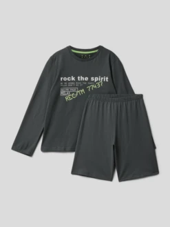 SANETTA Pyjama Aus Baumwolle - Graphit