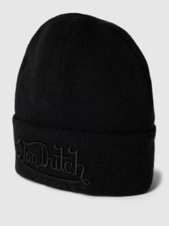Von Dutch Beanie In Ripp-Optik Modell 'BEANIE FLINT' - Schwarz
