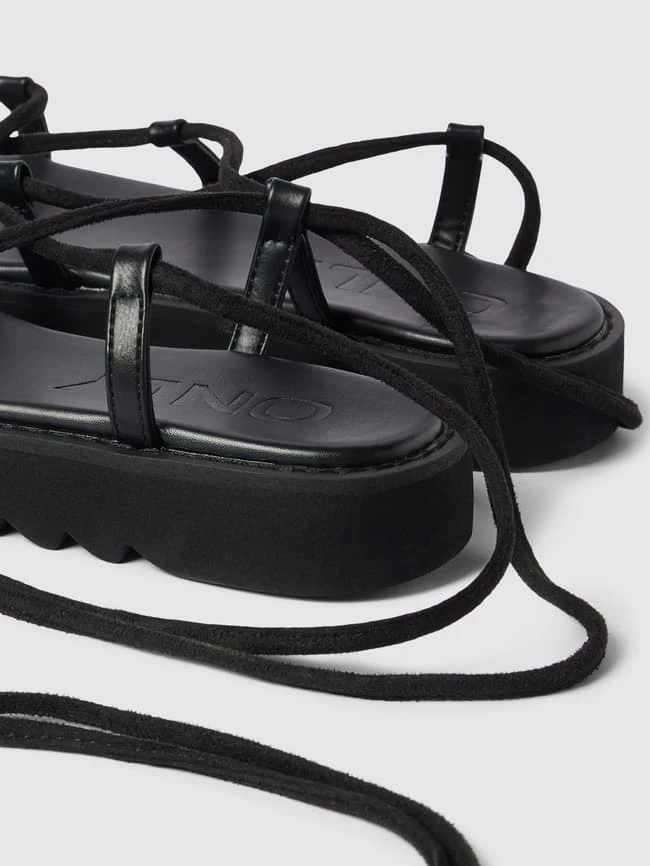 Only Sandalen Mit Schnürung Modell 'MALU' - Schwarz 4 Only Sandalen Mit Schnürung Modell 'MALU' - Schwarz – Bild 2