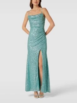 Luxuar Abendkleid Mit Allover-Paillettenbesatz - Mint