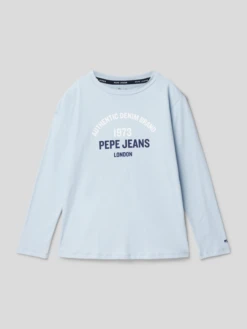 Pepe Jeans Longsleeve Mit Label-Print Modell 'TIMOTHY' - Bleu