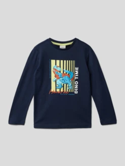 S.Oliver RED LABEL Longsleeve Mit Motiv-Print - Marineblau