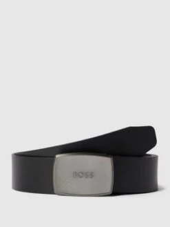 BOSS Ledergürtel Mit Pinschließe In Metallic Modell 'Jensy' - Schwarz