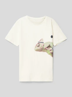 Tom Tailor T-Shirt Mit Motiv-Print - Ecru