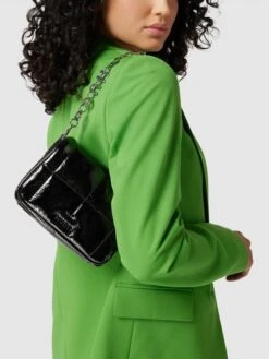 HUGO Handtasche Mit Kurzem Henkel In Metallic Modell 'PAULA' - Schwarz