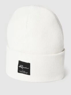 REVIEW Beanie Mit Label-Patch - Offwhite