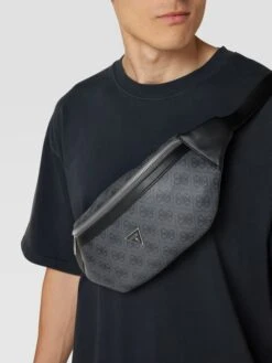 Guess Bauchtasche Mit Allover-Logo-Muster - Schwarz