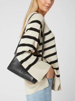 Seidenfelt Pochette In Leder-Optik Modell 'Nees' - Schwarz