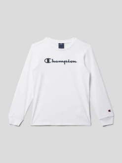 CHAMPION Longsleeve Mit Label-Print - Weiß
