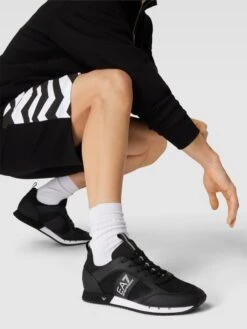 EA7 Emporio Armani Sneaker Mit Label-Details Modell 'Black&White Laces' - Schwarz