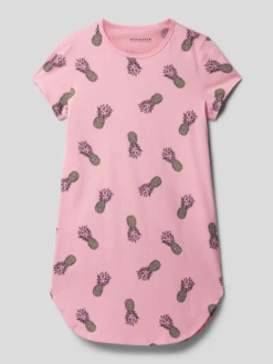Schiesser Pyjama-Oberteil Mit Allover-Muster - Rosa
