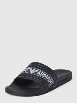 Emporio Armani Slides Mit Label-Detail - Schwarz