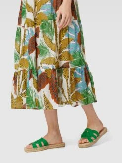 Espadrij Pantolette Aus Leder - Grün