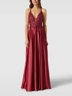 Luxuar Abendkleid Mit Zierbesatz - Rostrot