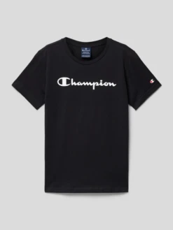 CHAMPION T-Shirt Mit Label-Print - Schwarz