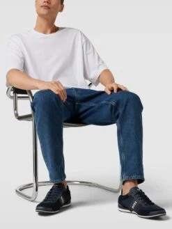 BOSS Sneaker Mit Label-Print Modell 'Saturn' - Dunkelblau