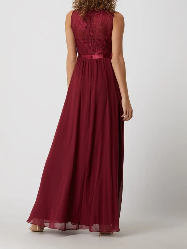 Luxuar Brautkleid Aus Spitze Und Chiffon - Bordeaux Rot 6 Luxuar Brautkleid Aus Spitze Und Chiffon - Bordeaux Rot – Bild 4