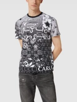 CARLO COLUCCI T-Shirt Mit Allover-Muster - Schwarz -Guesi Bekleidung Geschaft agokgc248hal8k2c751kajpo9p8lcj9p69846e9l8d34mh1l850kmgah657k8la195akge288h254lad8oo68d1g6pj3ae1lcgp38c1k6hh64e1k71i36pj361gm2e1i6grj2do