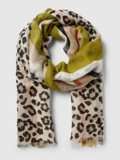 Marc Cain Schal Mit Seide-Anteil Und Allover-Muster - Schilf