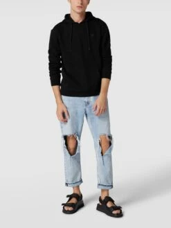 Guess Hoodie Mit Label-Patch - Schwarz