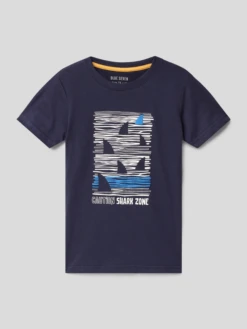 Blue Seven T-Shirt Mit Motiv-Print - Blau
