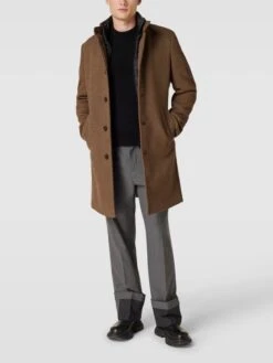 Christian Berg Men Mantel Mit Stehkragen - Beige