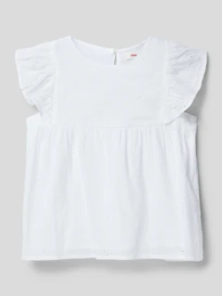 S.Oliver RED LABEL Bluse Mit Volants - Weiß